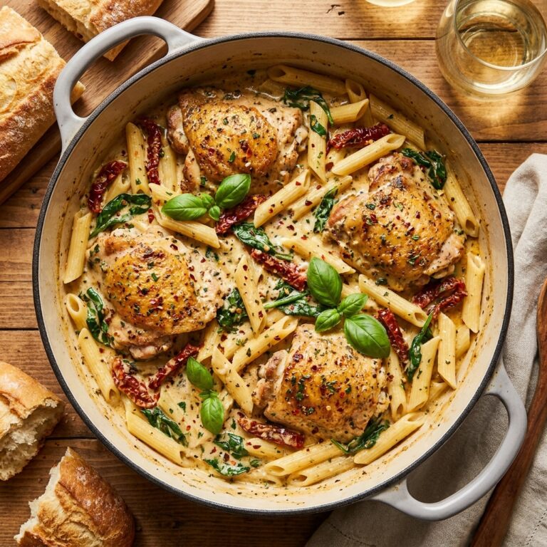 One-Pot Creamy Tuscan Chicken Pasta