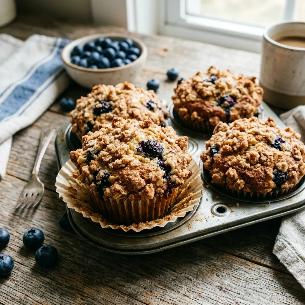 Blueberry Muffins with Crumb Topping