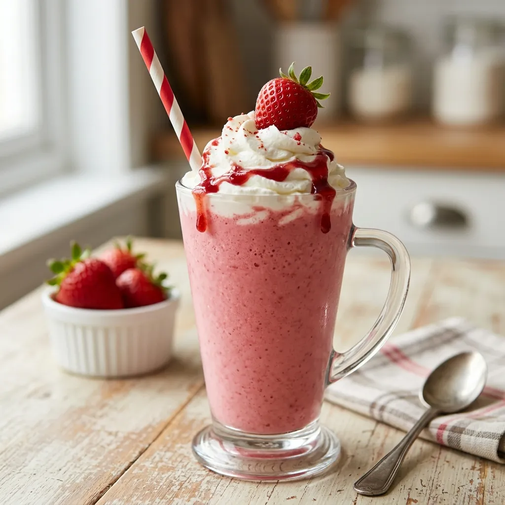 Creamy Strawberry Milkshake Recipe (Thick & Delicious)