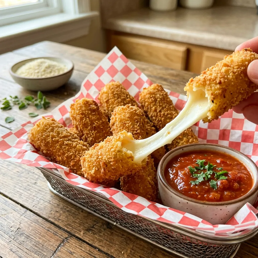 Easy Homemade Mozzarella Sticks (Crispy & Cheesy)