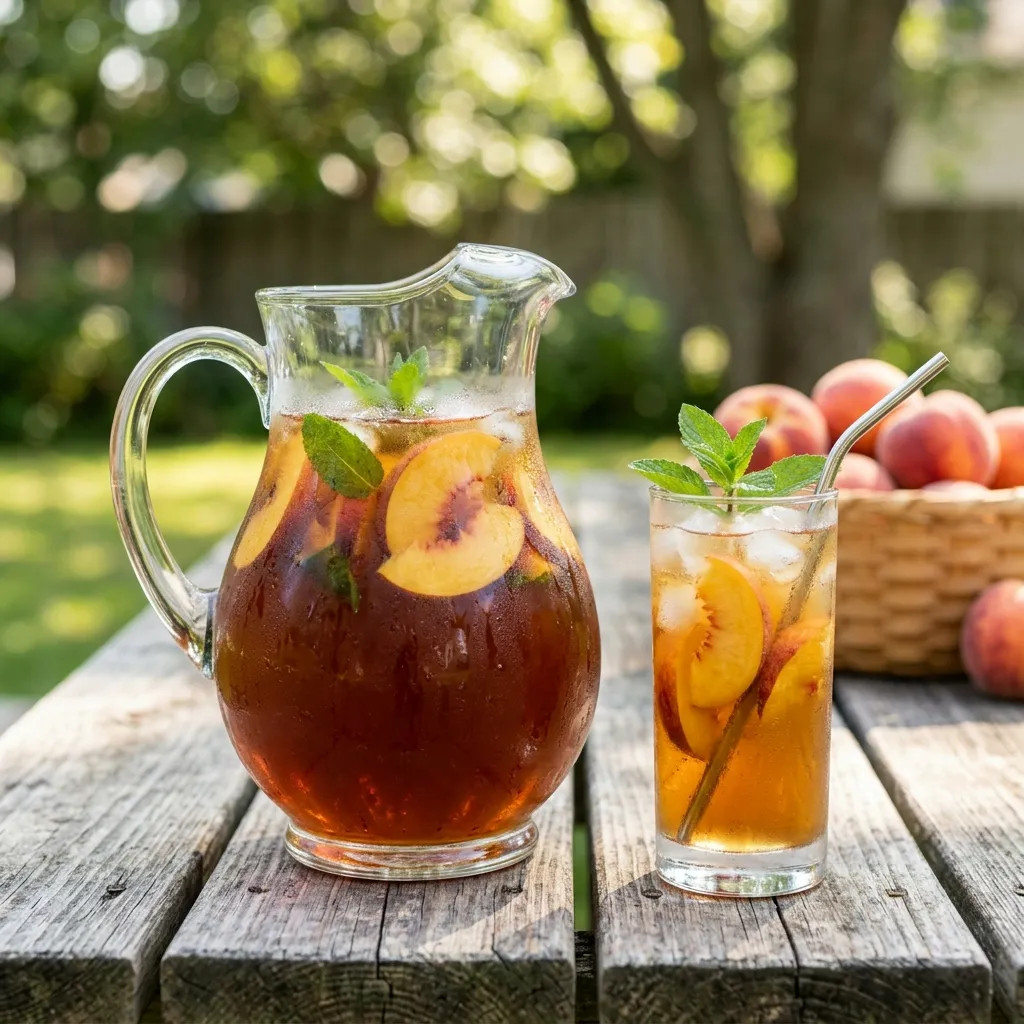 Homemade Peach Iced Tea Recipe (Fresh, Fruity & Refreshing)