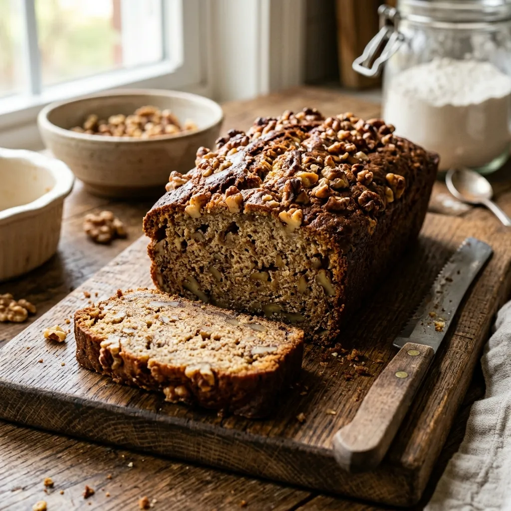 Moist Banana Bread with Walnuts
